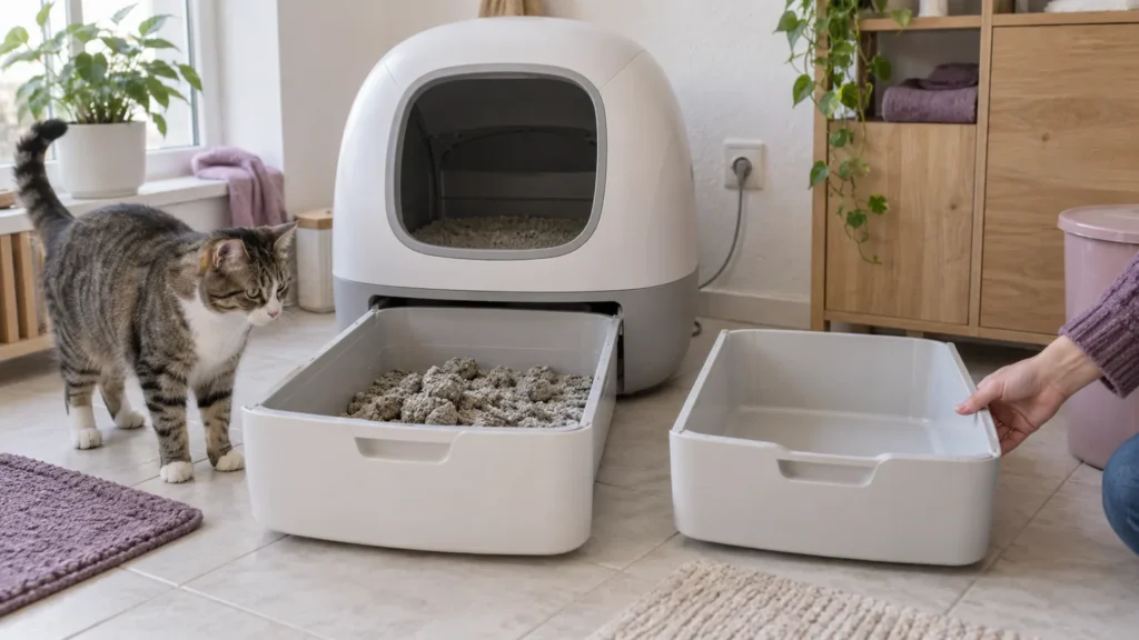 Automatische Katzentoilette: Die richtige Wahl nach dem Kriterium „Fassungsvermögen des Abfallbehälters“